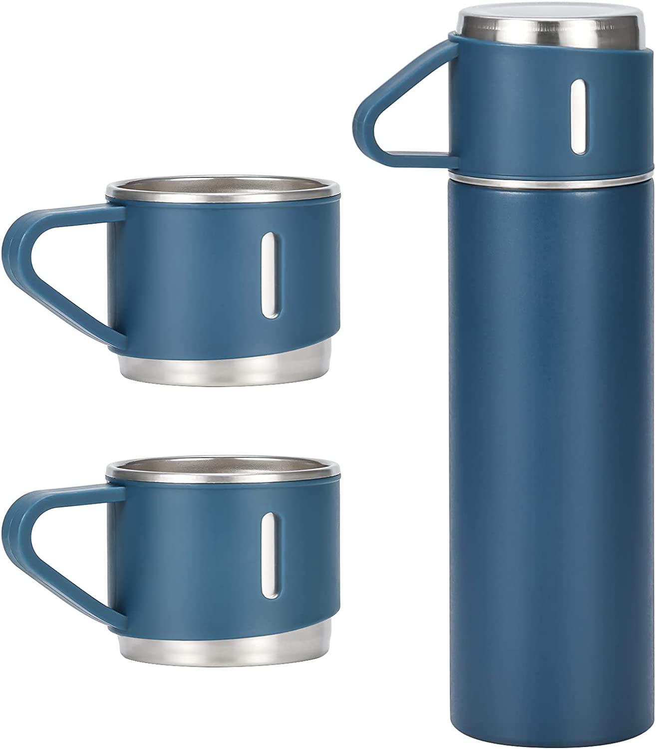 Premium Stainless Steel Vacuum Flask Set- Blue Color