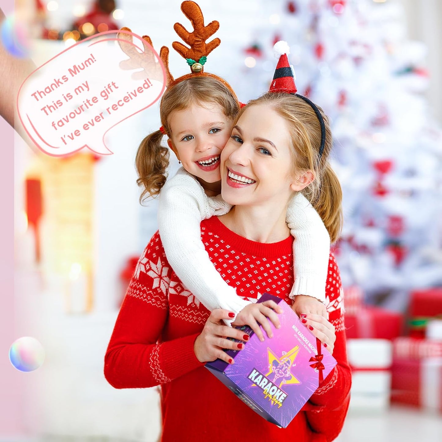 Mini Karaoke Machine for Kids Adults, Portable Bluetooth Speaker with 2 Wireless Microphones, TOP Birthday Gifts Toys for Girls Ages 3, 4, 5, 6, 7, 8, 9,10,11,12+ Years Old Toddler (Lightpink)